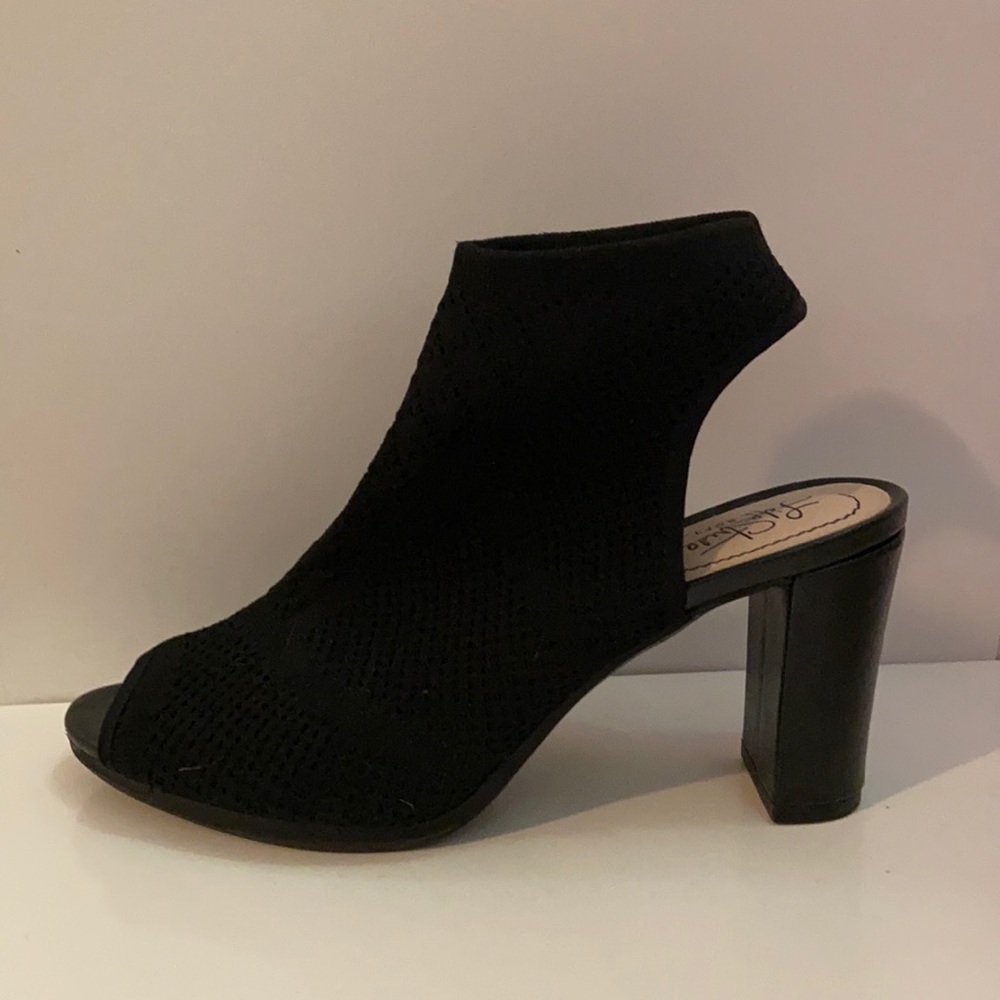 Black high heal slip ons